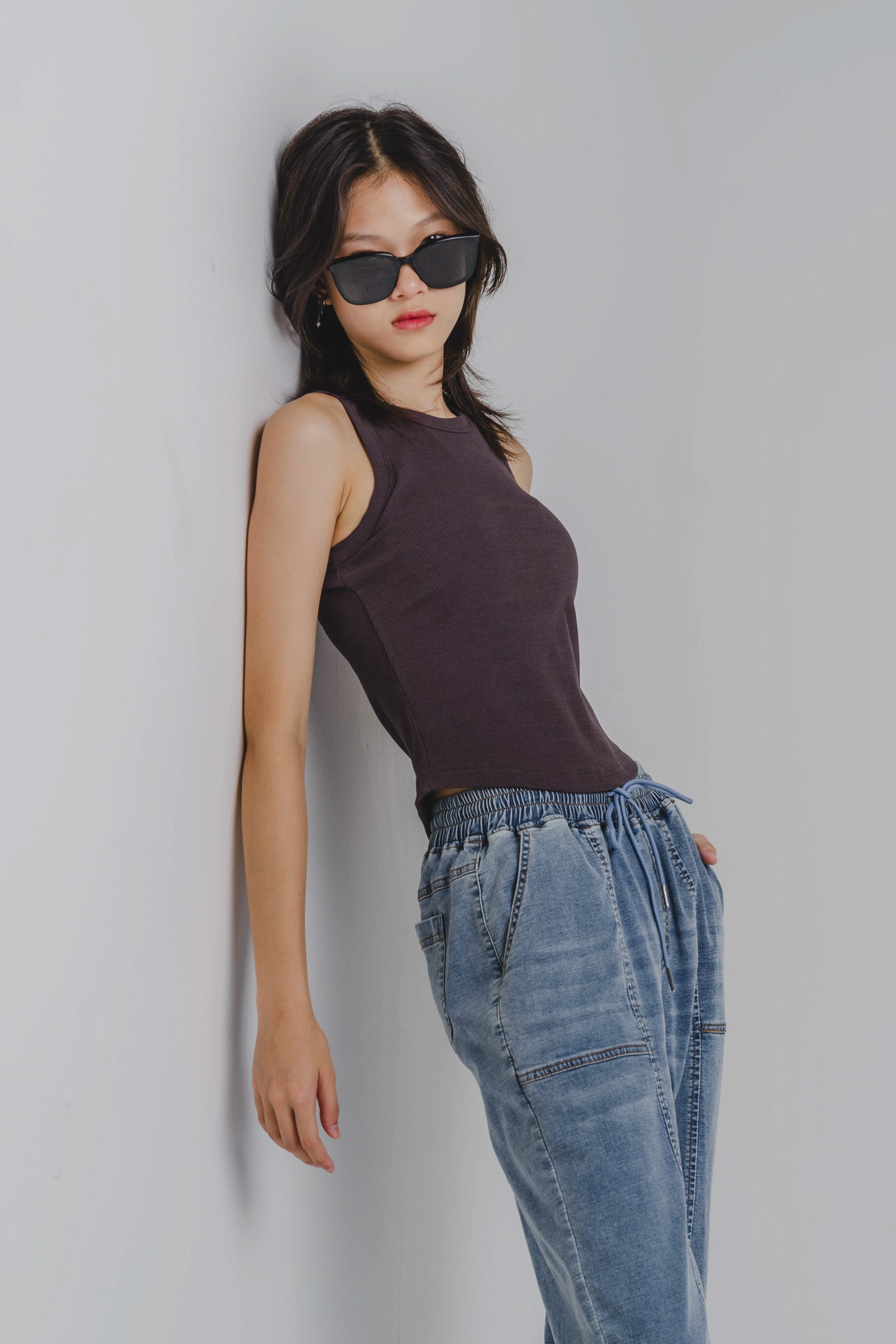 Staple Padded Tank in Dark Grey