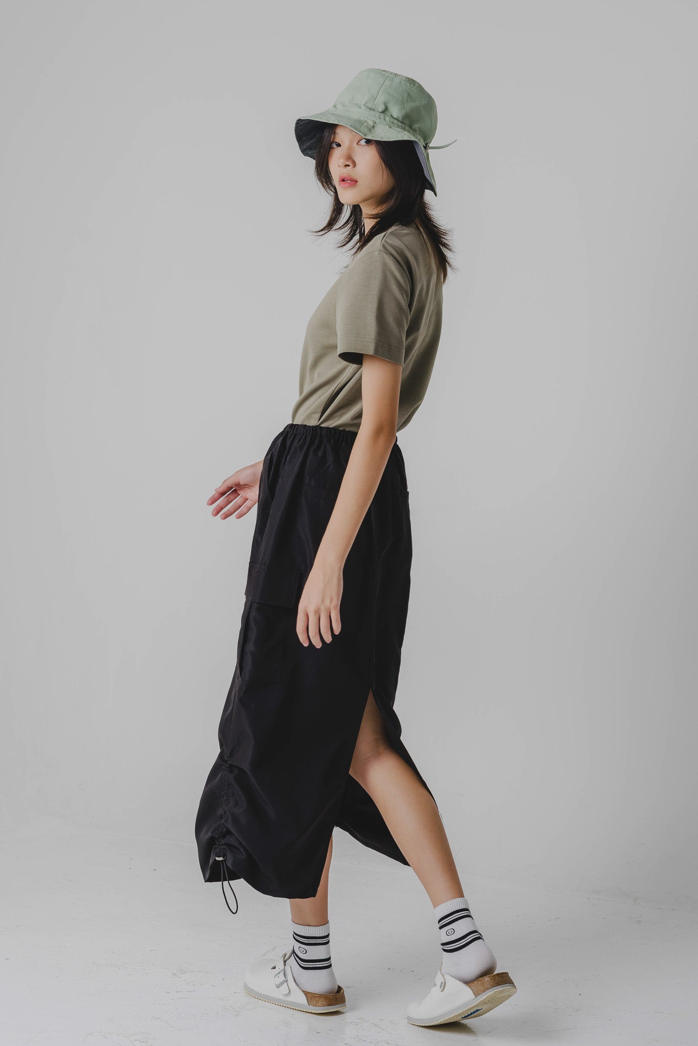 Flynn Utility Maxi Skirt in Black