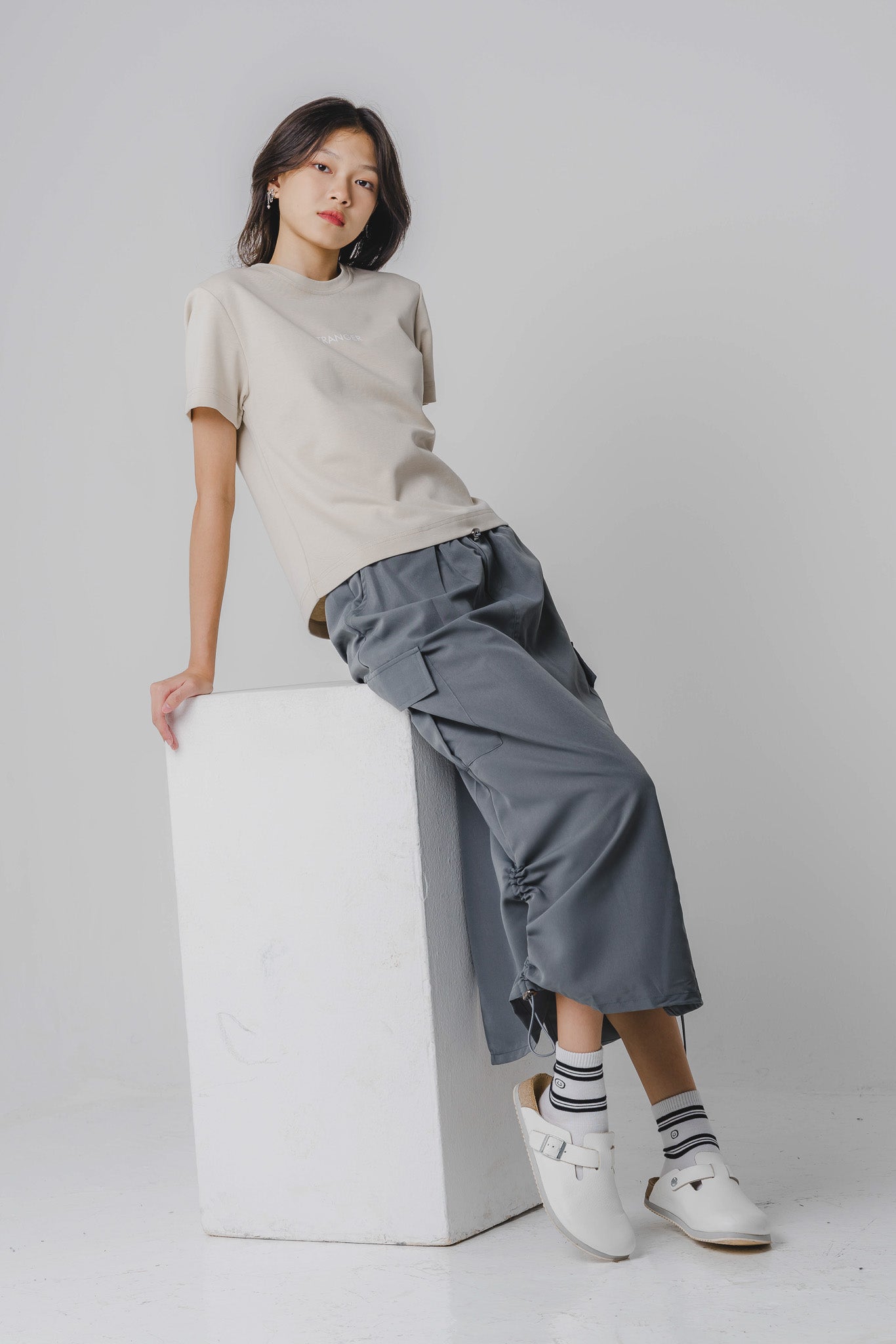 Flynn Utility Maxi Skirt in Grey