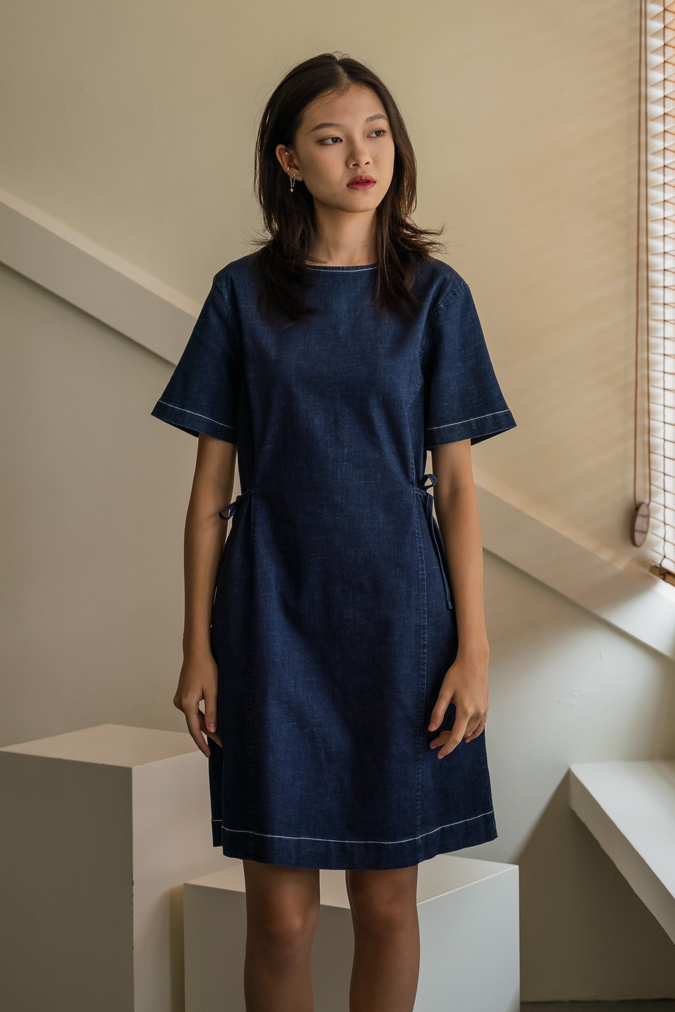 A Little Dainty Denim Dress in Dark Wash | Stranger