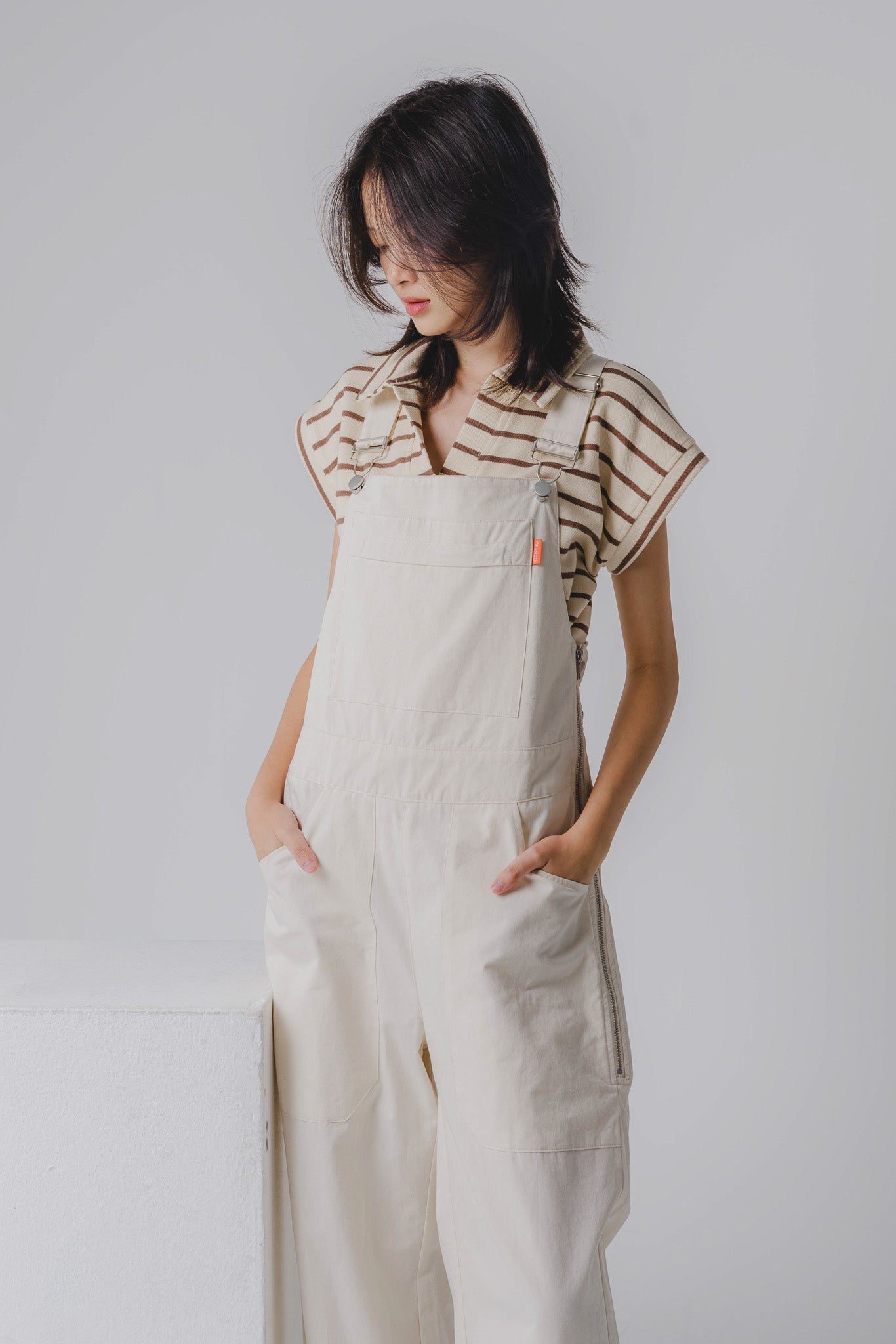 STRANGER Bib Overall in Cream