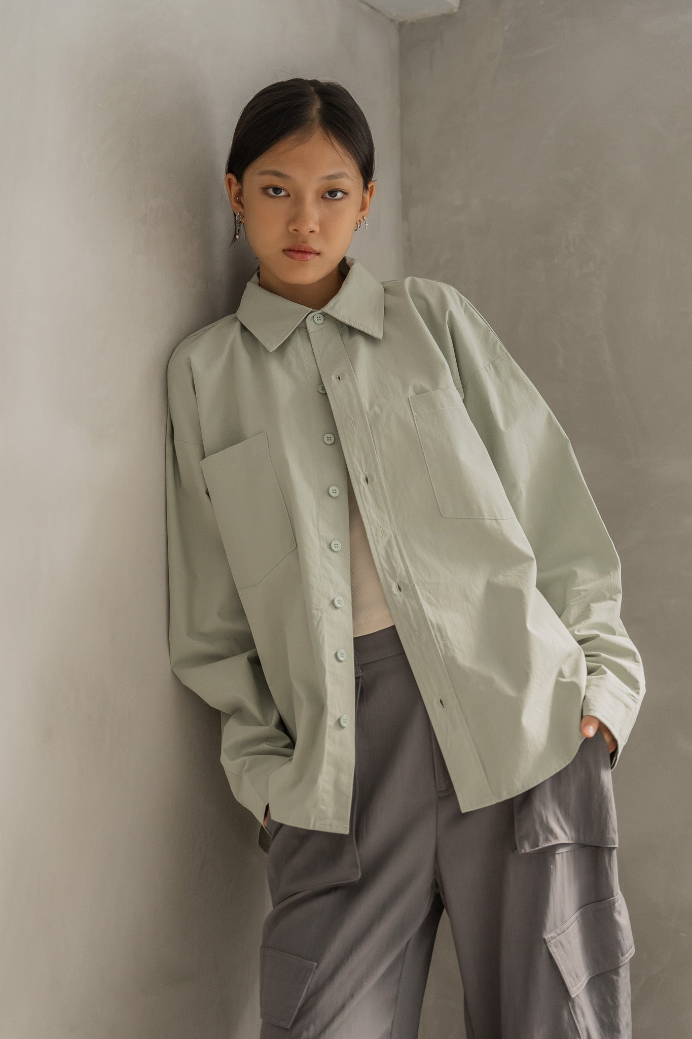 Super Oversized Shirt in Sage