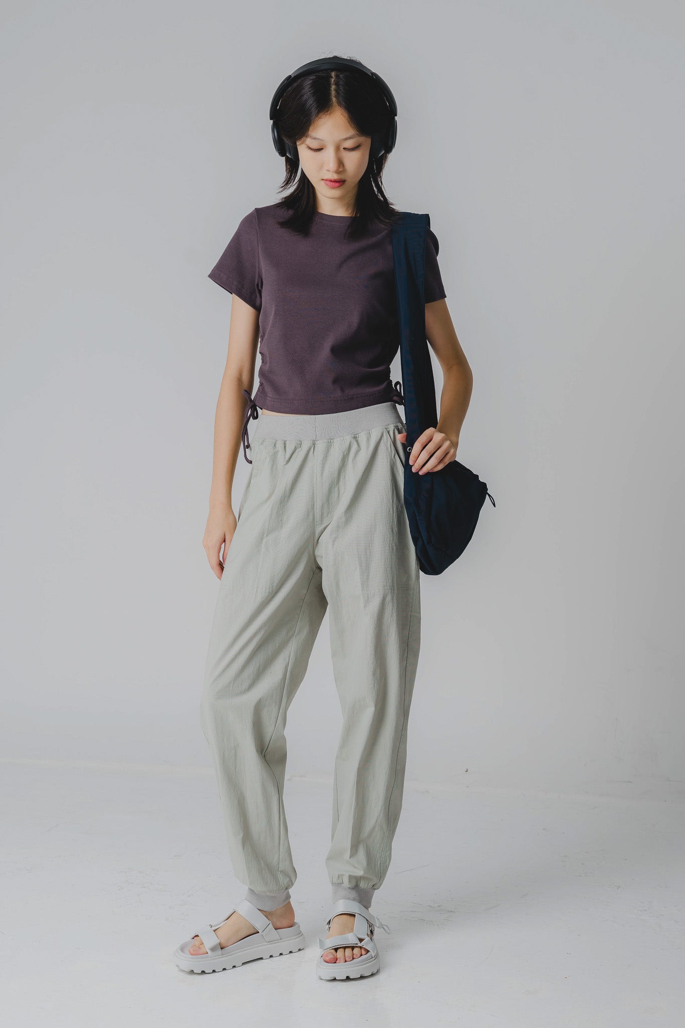 Relaxed Fit Cuffed Pants in Sage