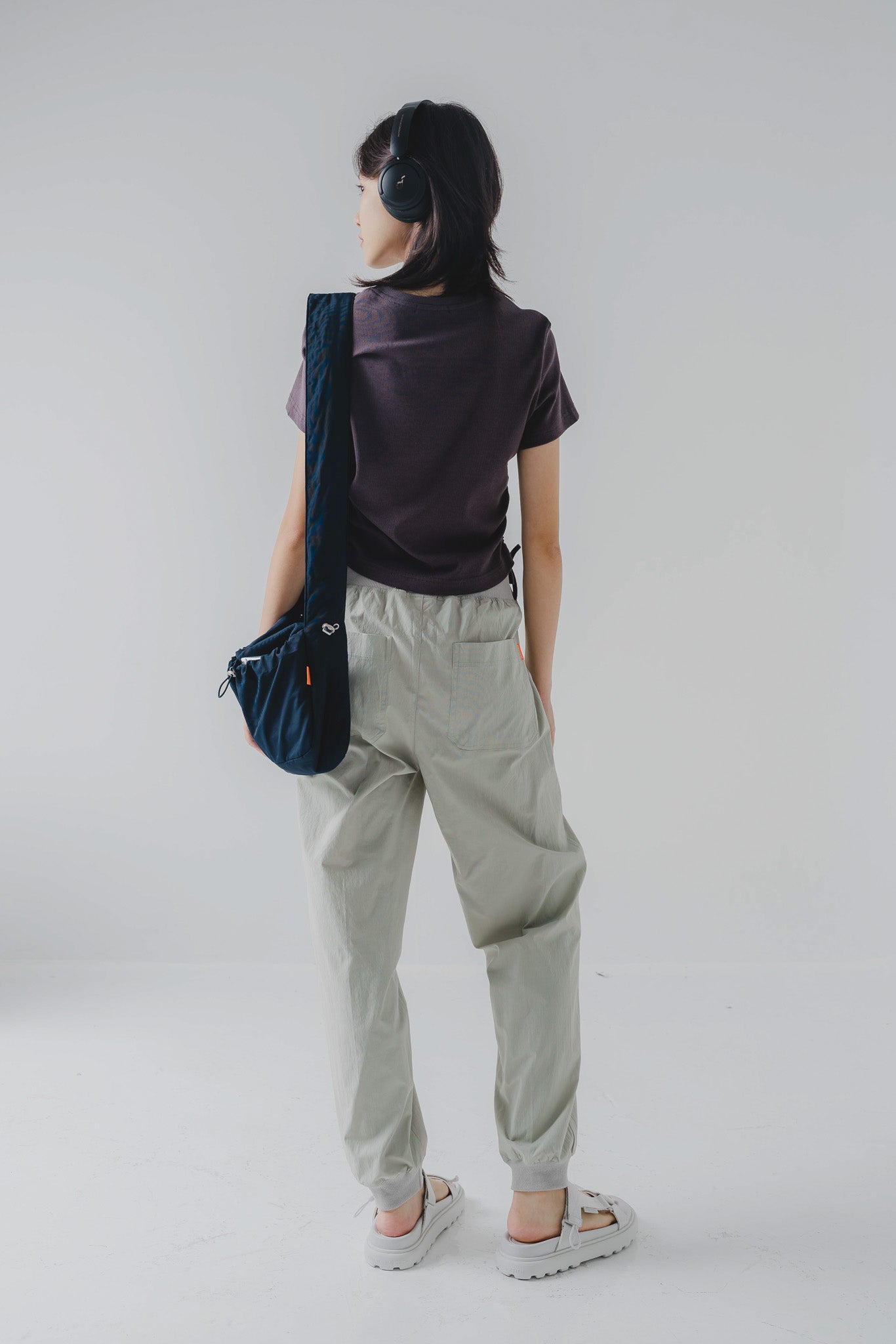 Relaxed Fit Cuffed Pants in Sage