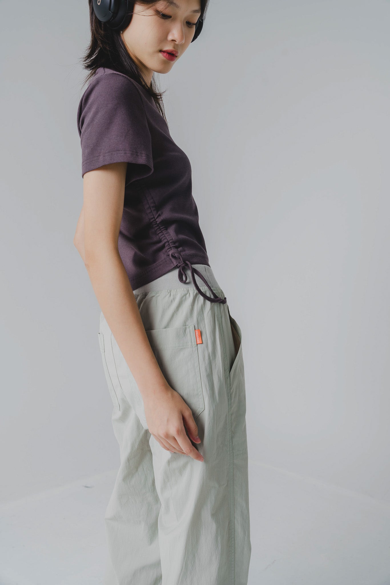 Relaxed Fit Cuffed Pants in Sage